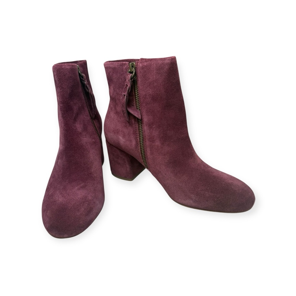 Splendid Purple Suede/Leather Ankle Booties with Side Zipper